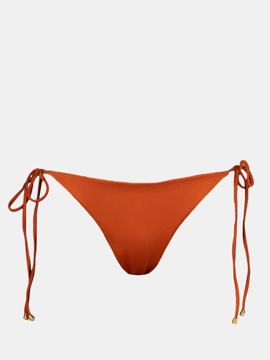 Bikini Bottoms cu Șireturi Terracotta