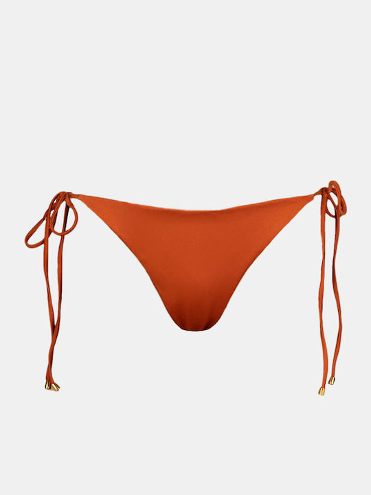 Bikini Bottoms with Terracotta Strings