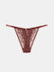 Burgundy Lace String Briefs