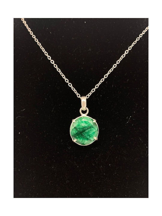 Emerald Necklace 40 Karats Silver 925