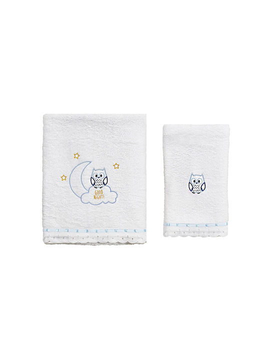 O Kosmos tou Morou Set of baby towels 2pcs Ciell