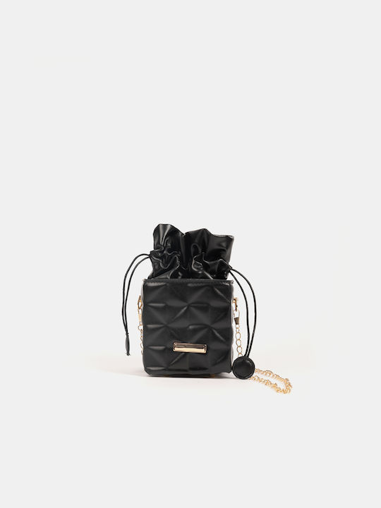 Cube Quilted Chain Bag Black Black