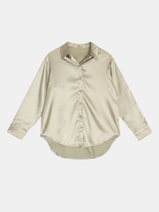 Satin Monochromes Khaki Shirt