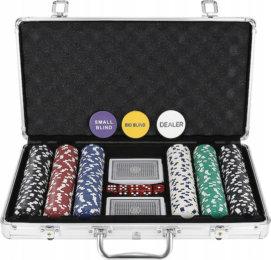 Set 300 Fise de Poker in Valiza cu 2 Pachete de Carti