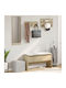 Entry Furniture with Mirror / Hanger / Shoe Rack & Bench Coffee 90x31x46.5cm