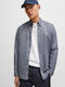 Long-sleeved Cotton Shirt Floral Navy