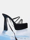 Double Strap Wide Heel Black Sandal