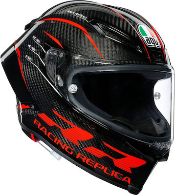 AGV Pista GP RR Mono Performanță Carbon/Red Cască de motocicletă Față întreagă DOT / ECE 22.06 1400gr cu Pinlock