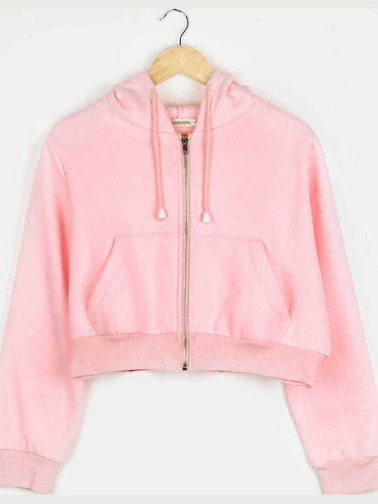 Cropped Hooded Pink Sweatshirt