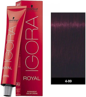 Schwarzkopf Igora Royal Βαφή Μαλλιών 4-99 Καστανό Μεσαίο Έντονο Βιολέ 60ml