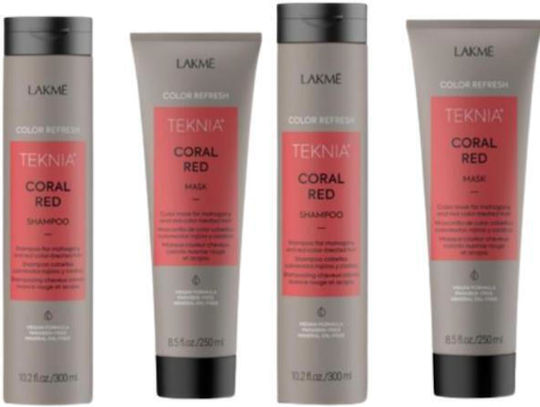 Комплект за грижа за червено боядисана коса Lakme Coral Red 2 X Шампоан 300 мл + 2 X Терапия 250 мл