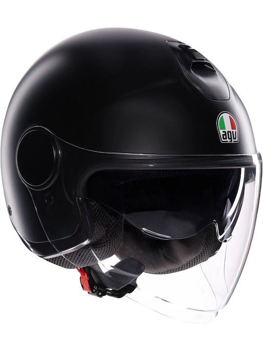 AGV Eteres Solid Matt Schwarz Motorradhelm Jet ECE 22.06 1350gr mit Sunvisor