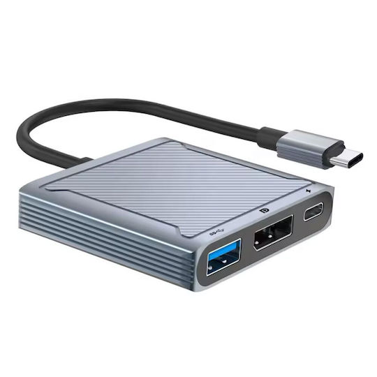 USB-C Докинг станция с DisplayPort 4K PD Сив (17845)