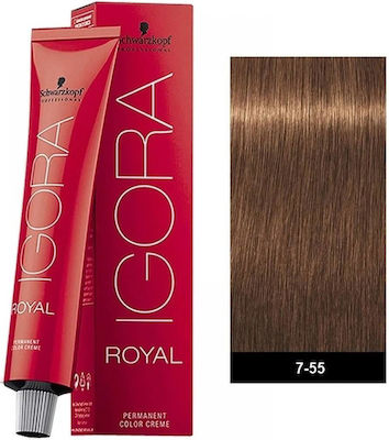 Schwarzkopf Igora Royal Hair Dye 7-55 Blonde Medium Bold Gold 60ml