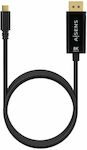 Aisens USB 2.0 Cablu USB-C bărbătesc - DisplayPort de sex masculin Negru 1.8m (A109-0689)