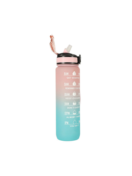 Sticla de apa cu pai Zola Sistem de capac blocabil 1000 ml Mesaje de marcaj de timp fara BPA