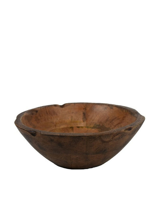 Nakaro Wood Wooden Salad Bowl Aged Vintage Brown 20x20x8cm
