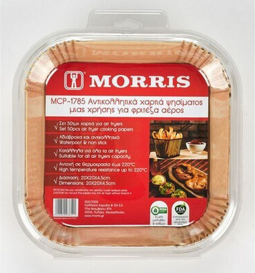 Morris Hârtii de Copt Antiaderente pentru Air Fryer 20x20cm 50 Bucăți