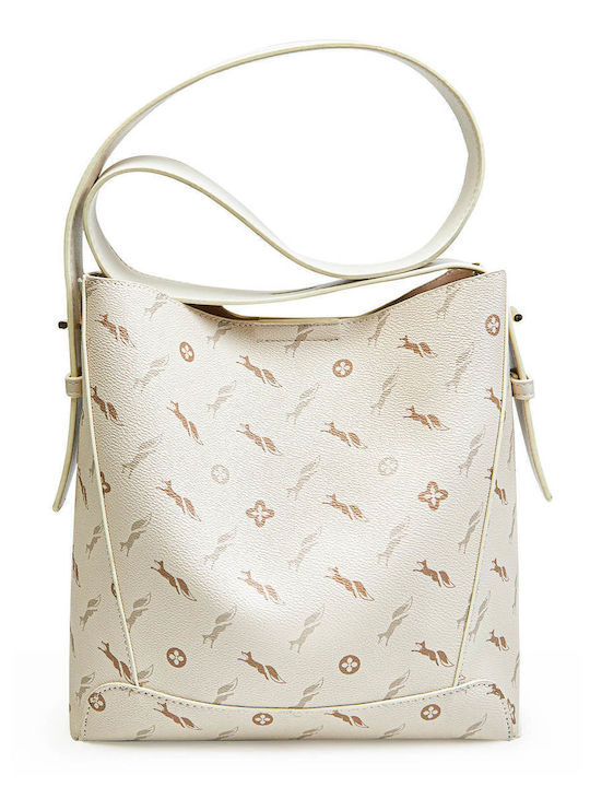 Leather Women's Bag Shopper Shoulder Beige
