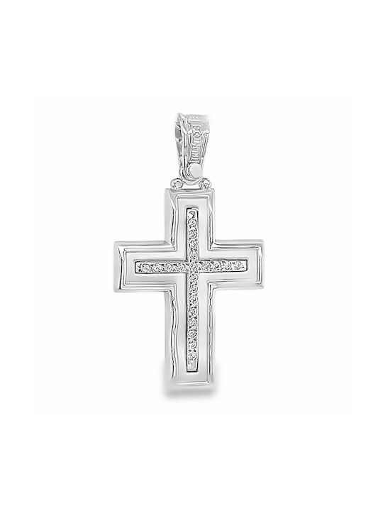 Xryseio Women's White Gold Cross 14K