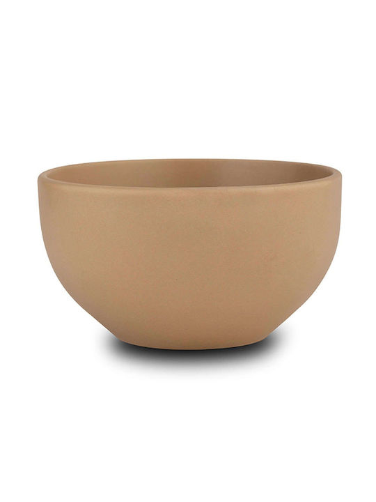 Nava Cereal Serving Bowl Round Ceramic Beige with Diameter 14.5cm