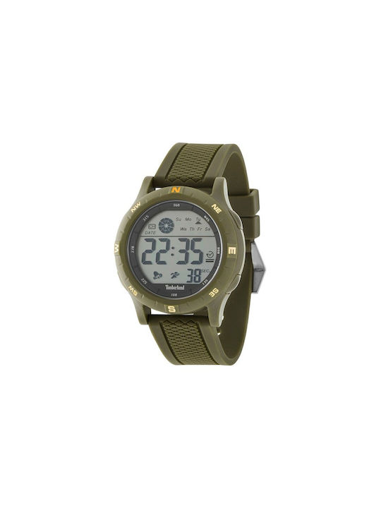 Timberland Digital Watch Battery with Green Rubber Strap