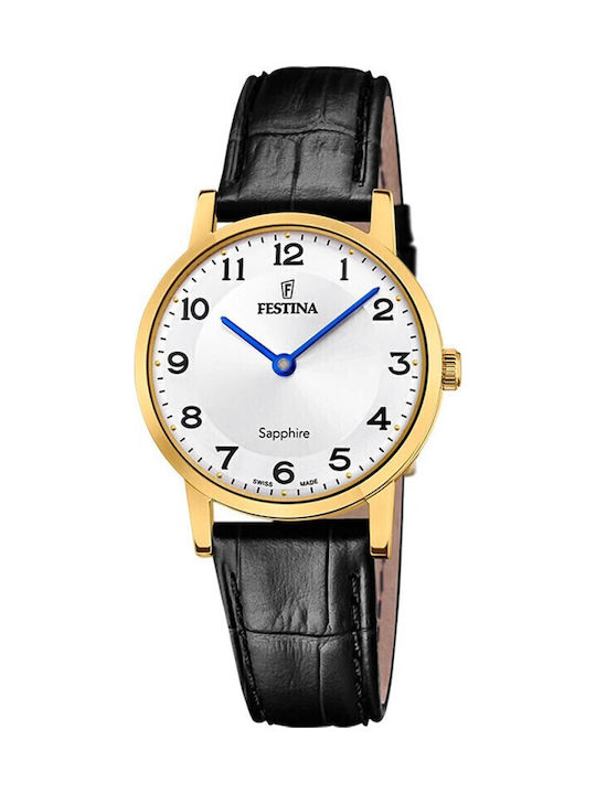 Festina Damen Uhr mit Schwarz Lederarmband