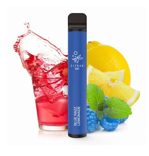 Elf Bar 600 Disposable E-Cigarette 600 Puffs Razz Blue Lemonade 2ml 18mg Blue