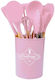 Cheffinger Cooking Utensil Set From Silicone With Stand 12 Pieces Pink