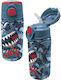 Graffiti Kinderflasche Einhorn Rostfreier Stahl mit Strohhalm Gray 500ml