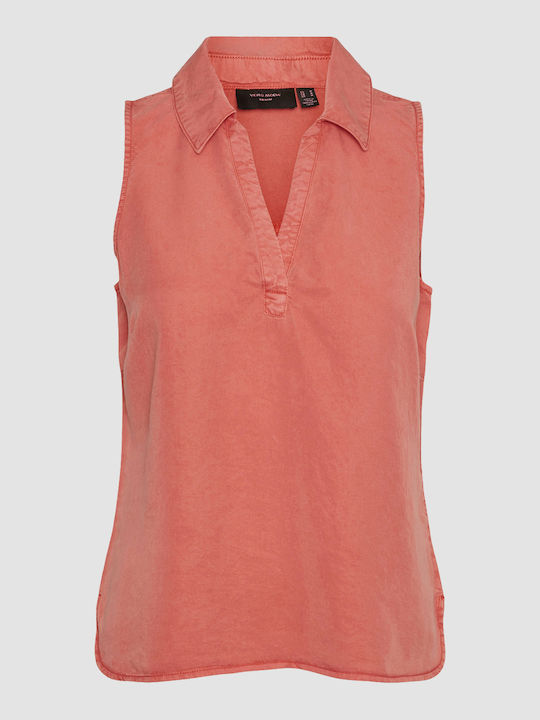 Vero Moda Women's Summer Blouse Sleeveless Cayenne