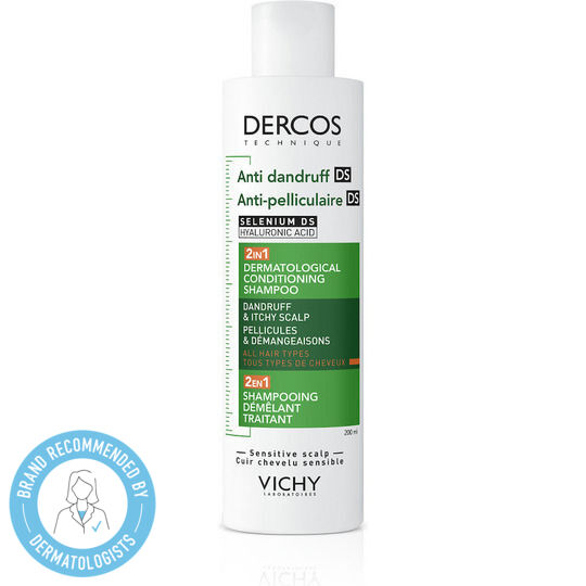 Vichy Dercos Anti Dandruff DS 2in1 Σαμπουάν για Ευαίσθητο Τριχωτό κατά της Πιτυρίδας για Όλους τους Τύπους Μαλλιών 200ml