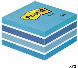 Post-it Sticky Note Pads in Cube 450 Sheets Blue 7.6x7.6pcs Set of 72pcs