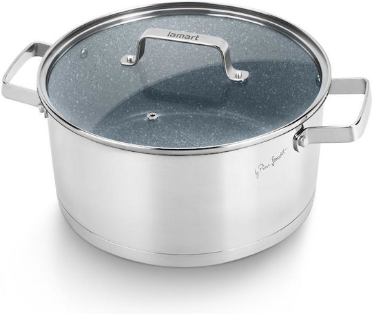 Lamart Tiefer Edelstahl-Topf 24cm