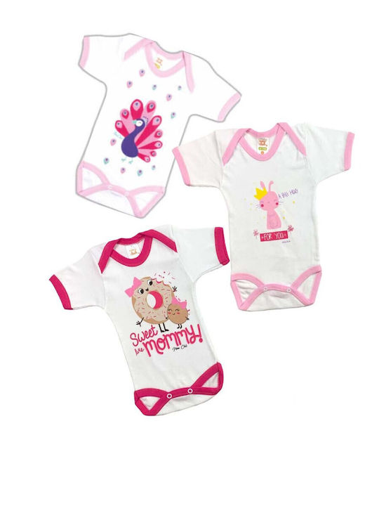 Nina Club Short-Sleeved Pink-fuchsia 3pcs