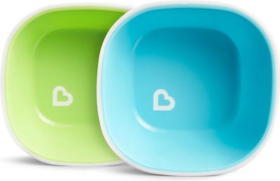 Munchkin Baby Food Bowl Splash made of Silicone Blue-Green Pastel 2pcs