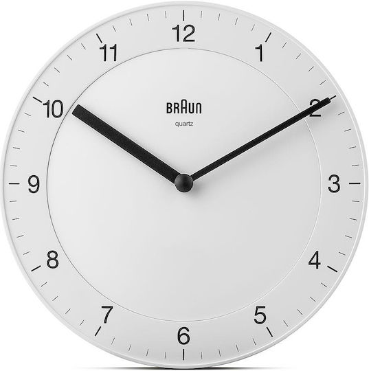 Braun Wanduhr Weiß Ø24cm