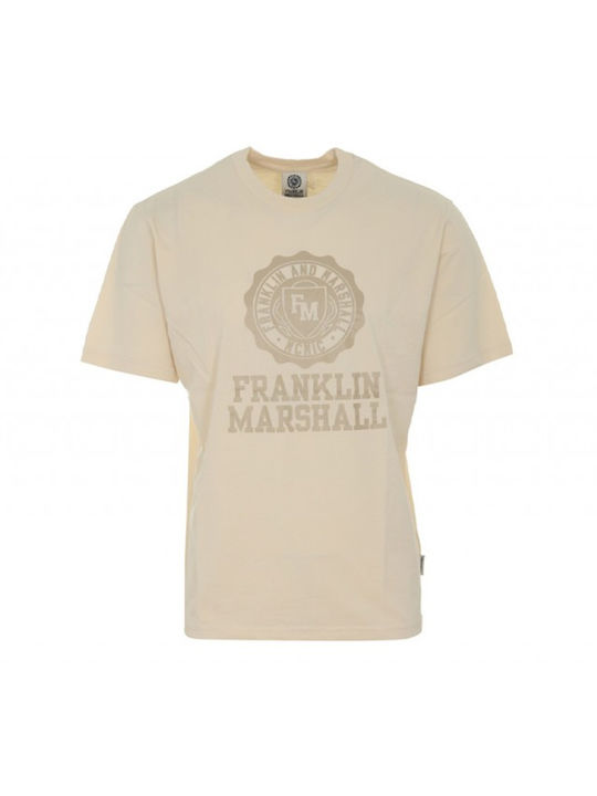 Franklin & Marshall Ανδρικό T-shirt Κοντομάνικο Μπεζ