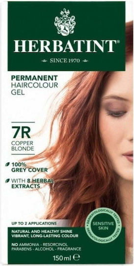 Herbatint Permanent Gel Hair Dye No Ammonia 7r Copper Blonde 150ml