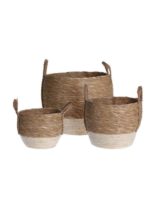 Koopman Dekorativer Korb Korbweide Weiß 34.5x34cm