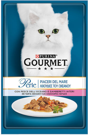 Gourmet Υγρή Τροφή για Ενήλικες Γάτες σε Φακελάκι με Γαρίδες και Ψάρια 85gr
