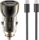 XO CC60 Car Charger 60W 3A with Ports: 1xUSB 1xType-C with Cable Type-C