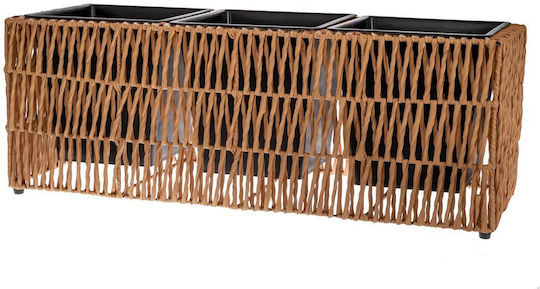 Iliadis Planter Rattan Beige with Stand 78.5x30x29cm.
