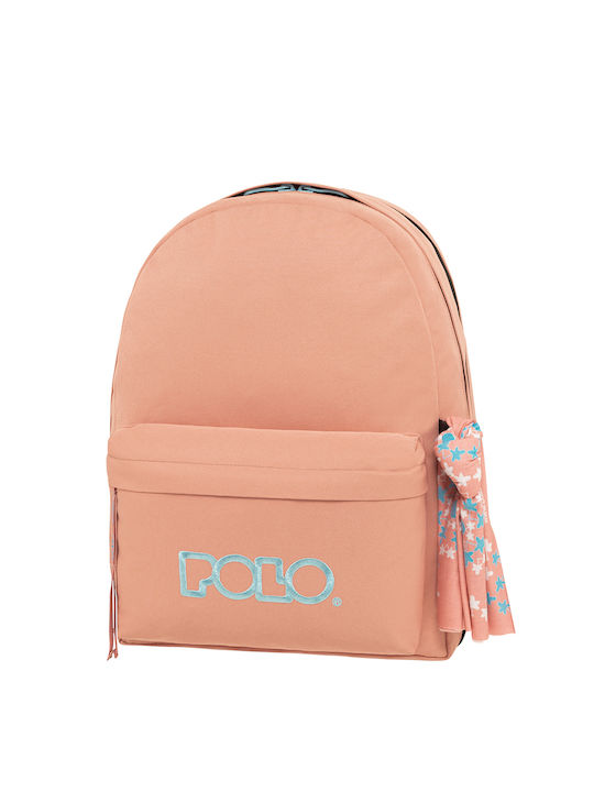 Polo Original Double Scarf School Bag Backpack Junior High-High School in Orange color