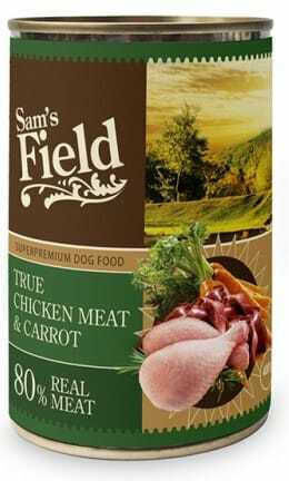 Sam's Field Wet Food Dogs in Cans with Chicken and Carrot 400gr