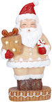 Illuminated Santa Claus Beige 28x15x8cm in biscuit