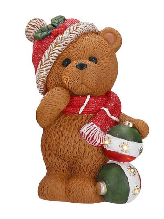 Illuminated Christmas Figure Bear Height 38cm with Balls