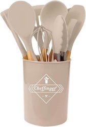 Cheffinger Silicone Cooking Utensil Set Beige 12pcs