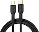 Wiwu Yq02 USB 2.0 Kabel USB-C männlich - USB-C 100W Schwarz 1.2m