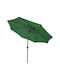 Garden & Terrace Parasol Metal Green 2.7m LED Tilt Green 2.7x2.7m